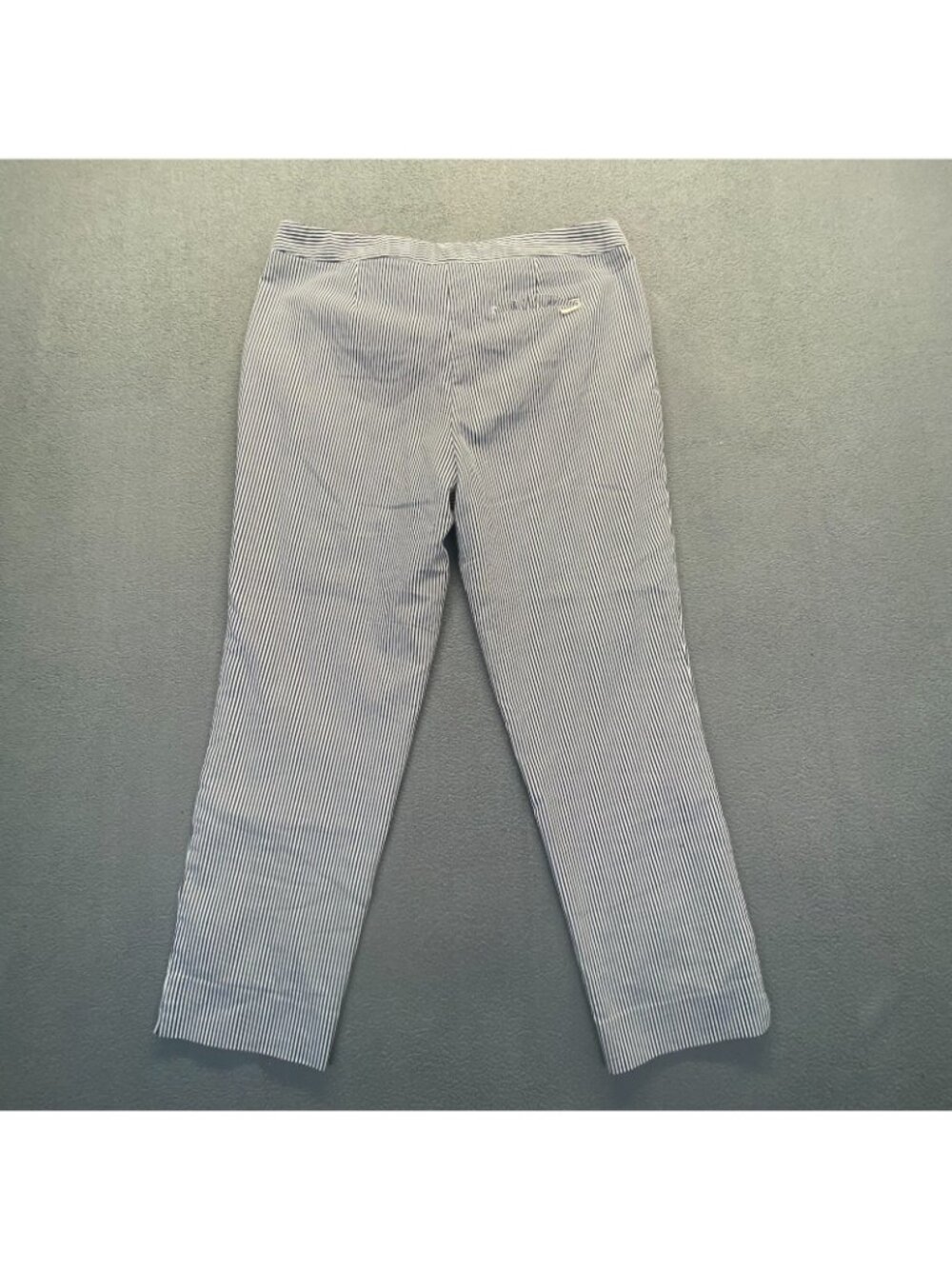 Anne Klein Black & White Stripe Ankle Pockets Pants ,Pockets,Zipper Size 12 - Picture 2 of 13